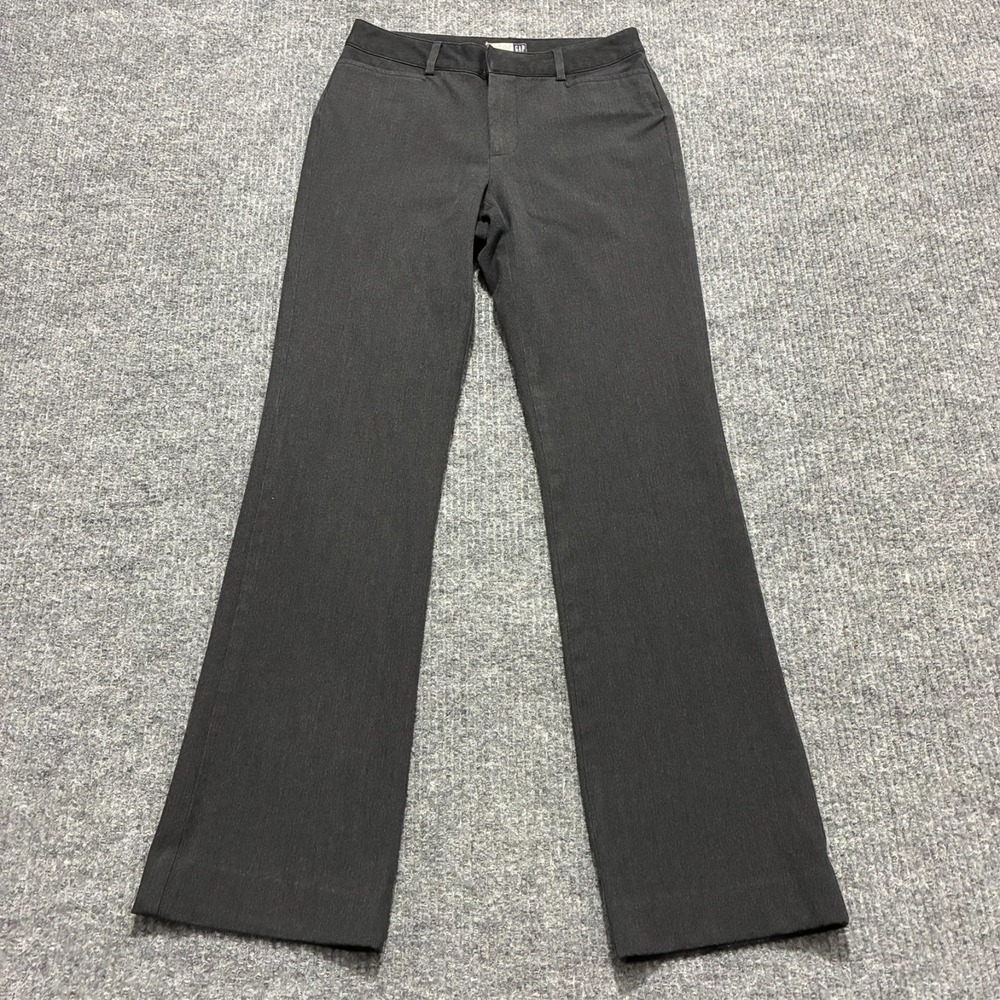 GAP Bootcut Stretch Pants Womens Size 1L Black Hook & Eye Flat Front Mid Rise